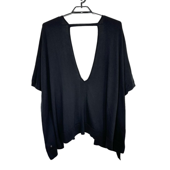 Lululemon Womens Free To Coast Wrap One Size Black Shawl Cotton Silk Blend - Picture 2 of 5